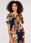 Lily Petal Button Top, Navy, large