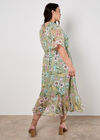 Curve Floral Wrap Midi Dress, Mint, large