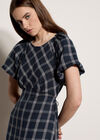 Check Print Midaxi Dress, Navy, large