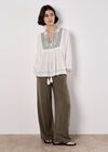Embroidered Tassel Top, Green, large