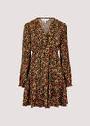 Ditsy Floral Tiered Mini Dress, Green, large