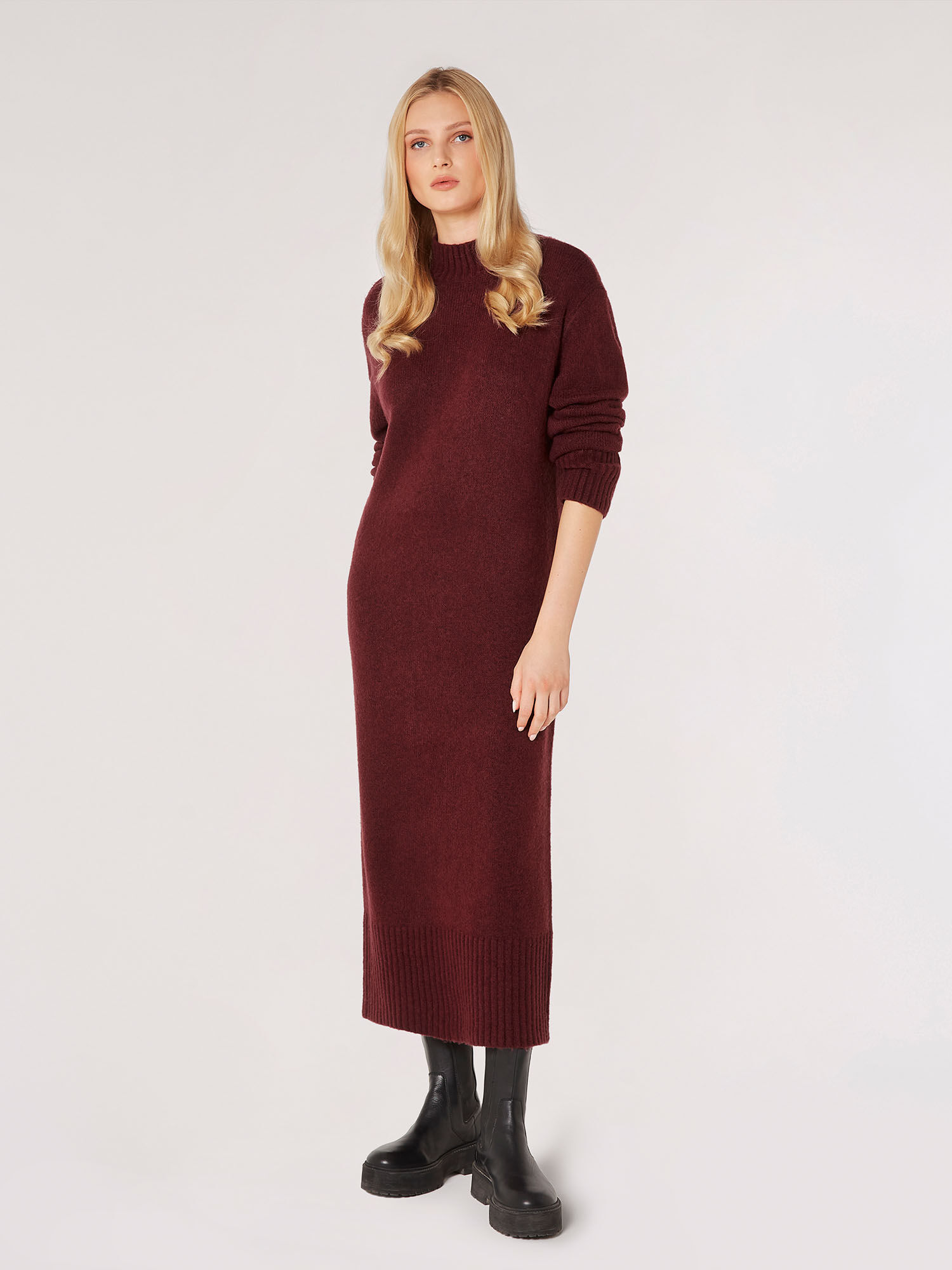 Chunky knit midi dress online