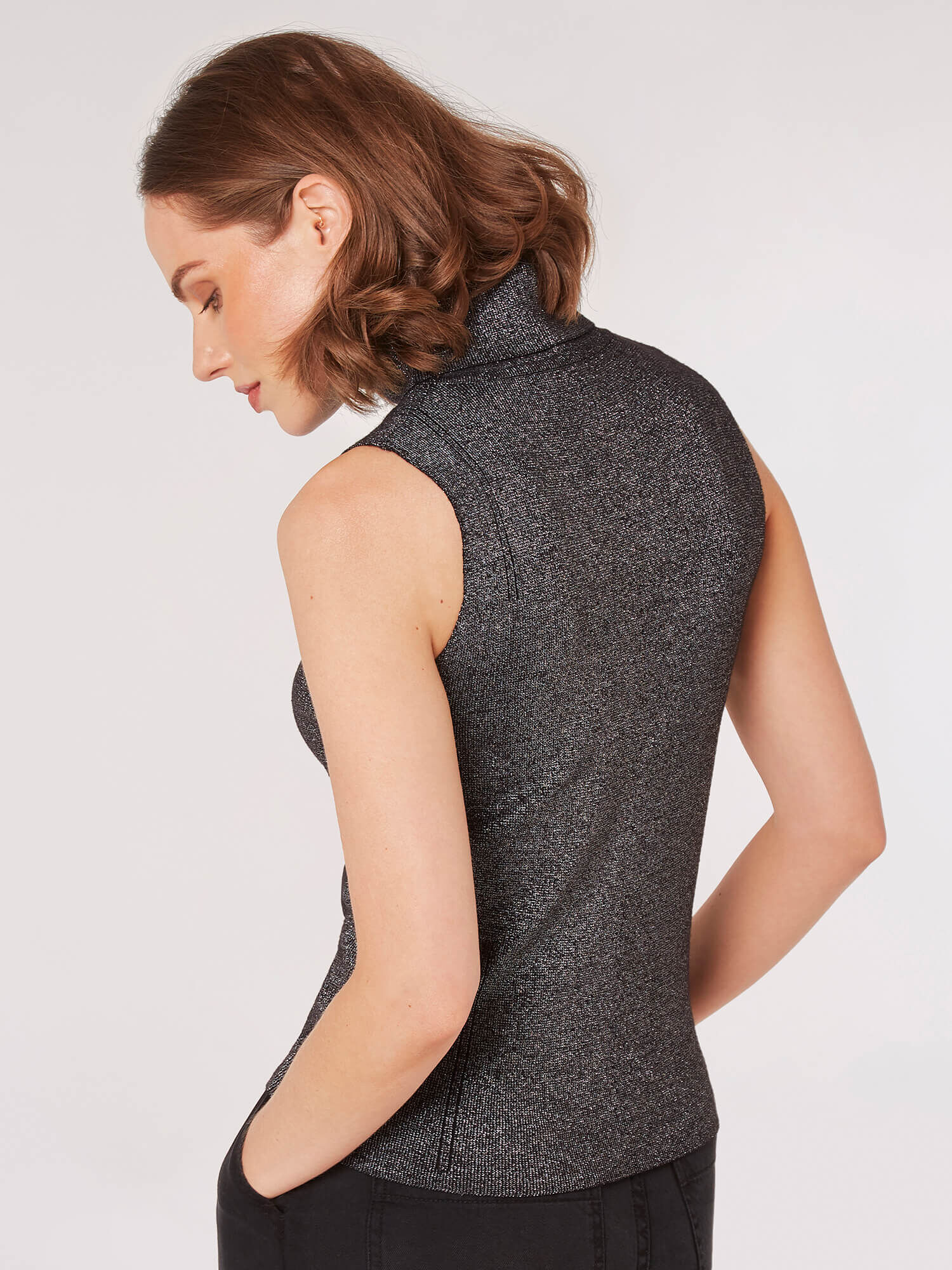 Metallic sales turtleneck top