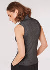 Metallic Knitted Tank Top, Black, large