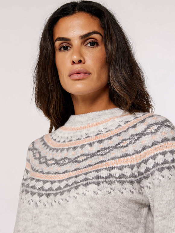Fairisle Jumper Apricot Clothing