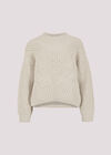 Chunky Cable Knit Jumper, Stone, large