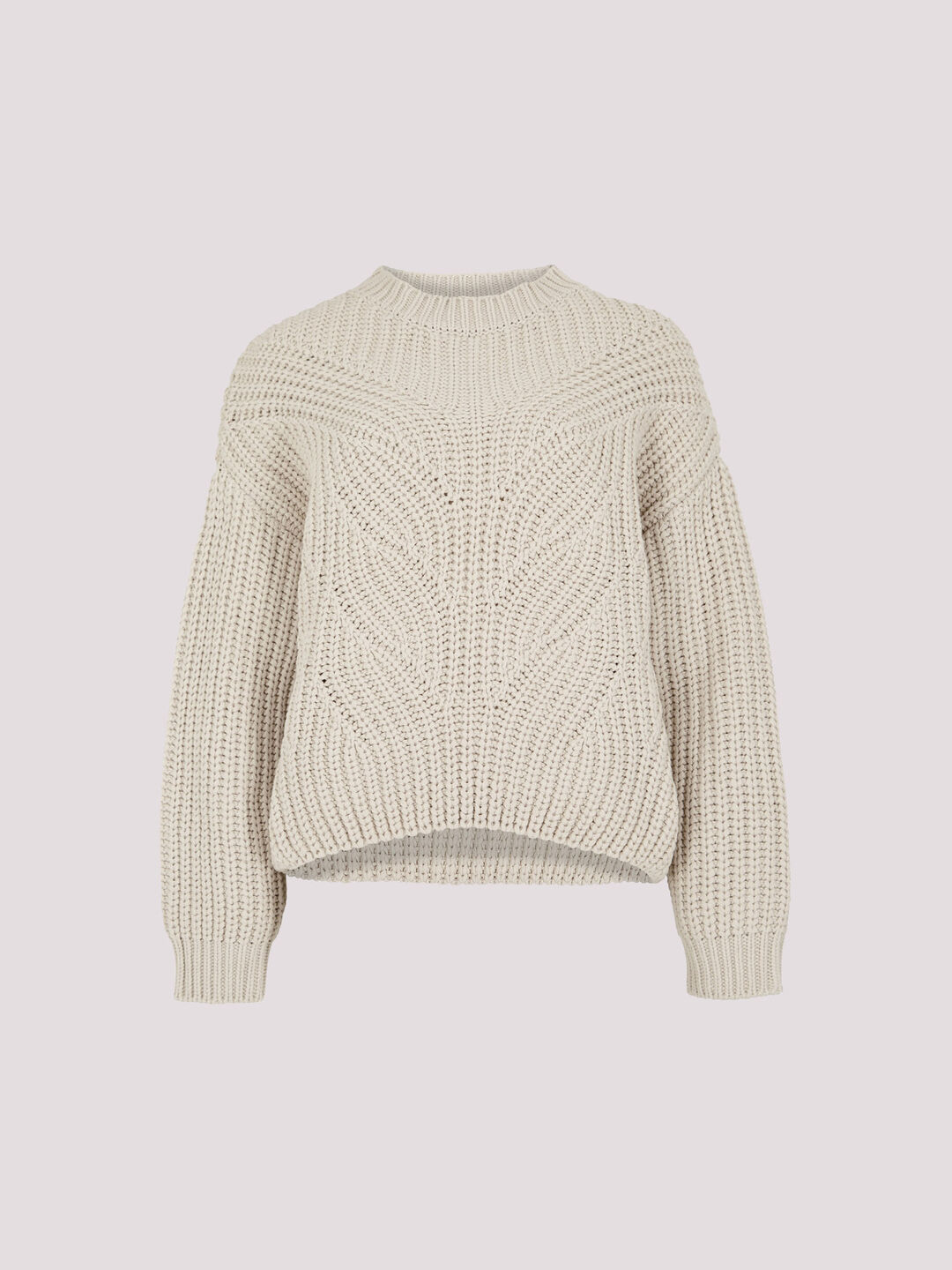 Chunky Cable Knit Jumper Apricot Clothing