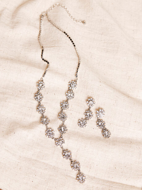 Diamonte Necklace & Earrings