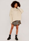 Animal Shirt Dress, Cream, large