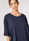 Cotton Jersey Waterfall T-Shirt, Navy, large