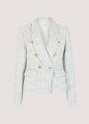 Tweed Cropped Blazer, Blue, large