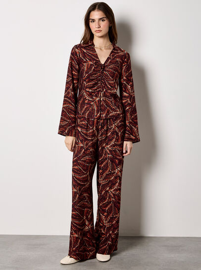 Abstract Print Wide-Leg Trousers