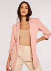 Turn up Sleeve Blazer, Pink, large