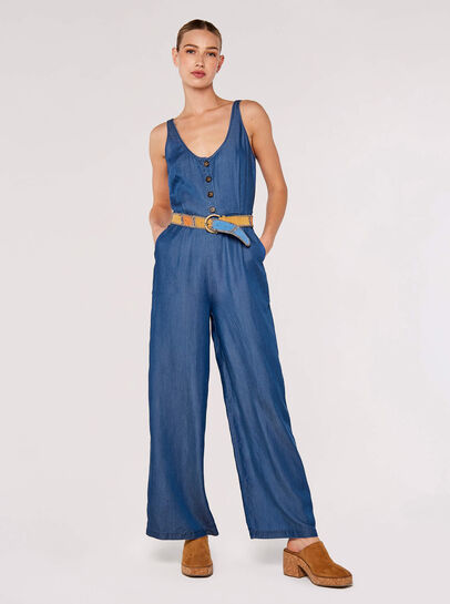 Denim Wide Leg Jumpsuit