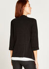 Glitter Tuxedo Blazer, Black, large