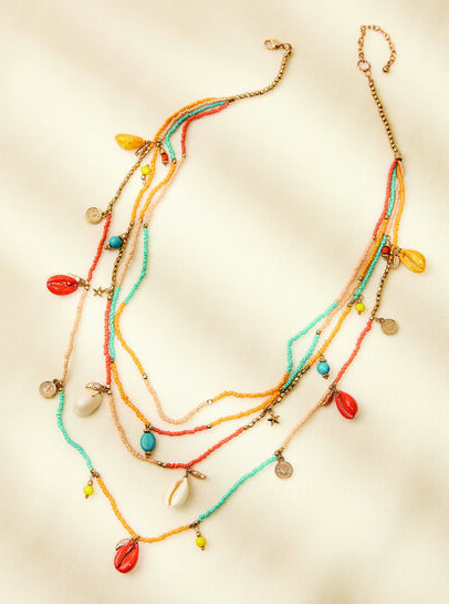 Colourful Beaded Layered Necklace