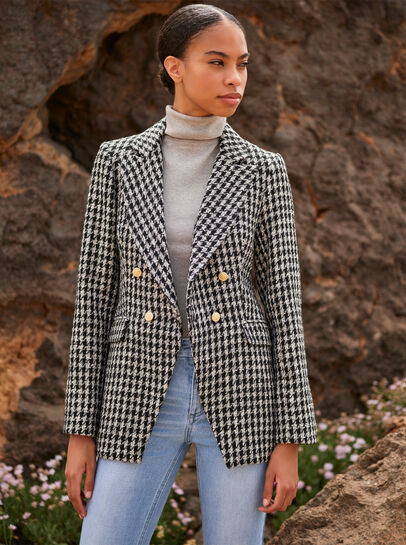 Dogtooth Tweed Blazer