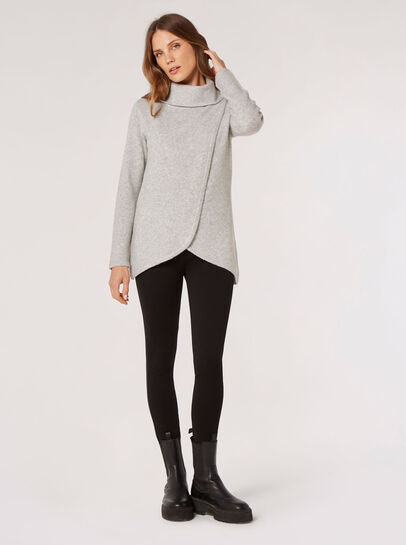 Roll Neck Wrap Jumper