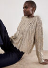 Distressed Gold Foil Metallic Cable Jumper, Gold, large