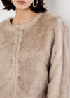 Luxe Faux Fur Cropped Jacket, Grey, large