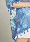Blue Paisley Psychedelic Tassel Top, Blue, large