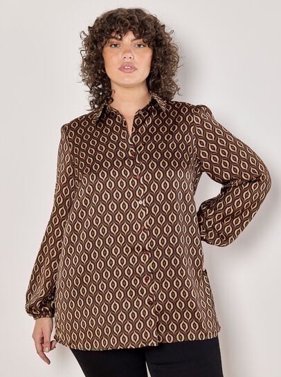 Curve Retro Diamond Satin Shirt