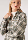 Oversized Plaid Shirt, Khaki, large