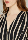 Black Stripe Crepe Maxi Dress, Black, large