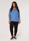 Curve Soft Textured Batwing Top, Blue, large