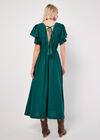 Angel Sleeve Button-Down Maxi Dress, Green, large