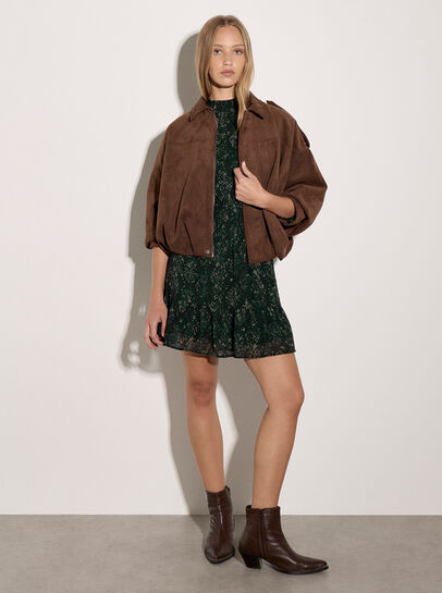 Snakeskin Chiffon Mini Dress
