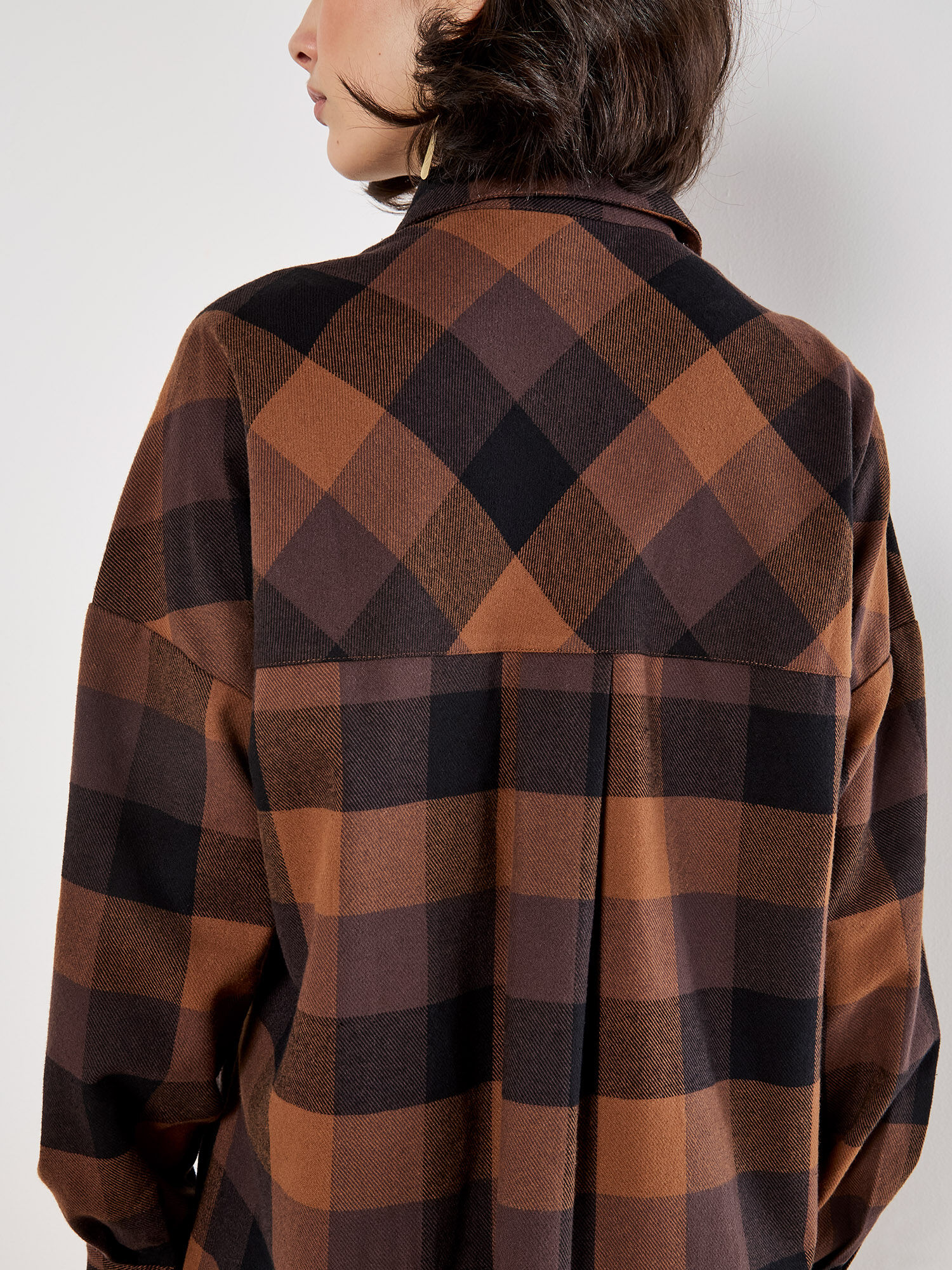 Oversized Check Shirt Mini Dress | Apricot Clothing