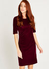 Bodycon Velvet Dress, Burgundy, large