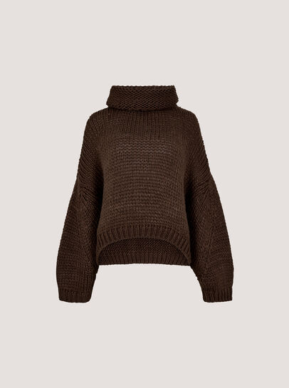 Chunky Knit Roll Neck Oversized Jumper
