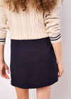 Pinstripe A-Line Skirt, Navy, large