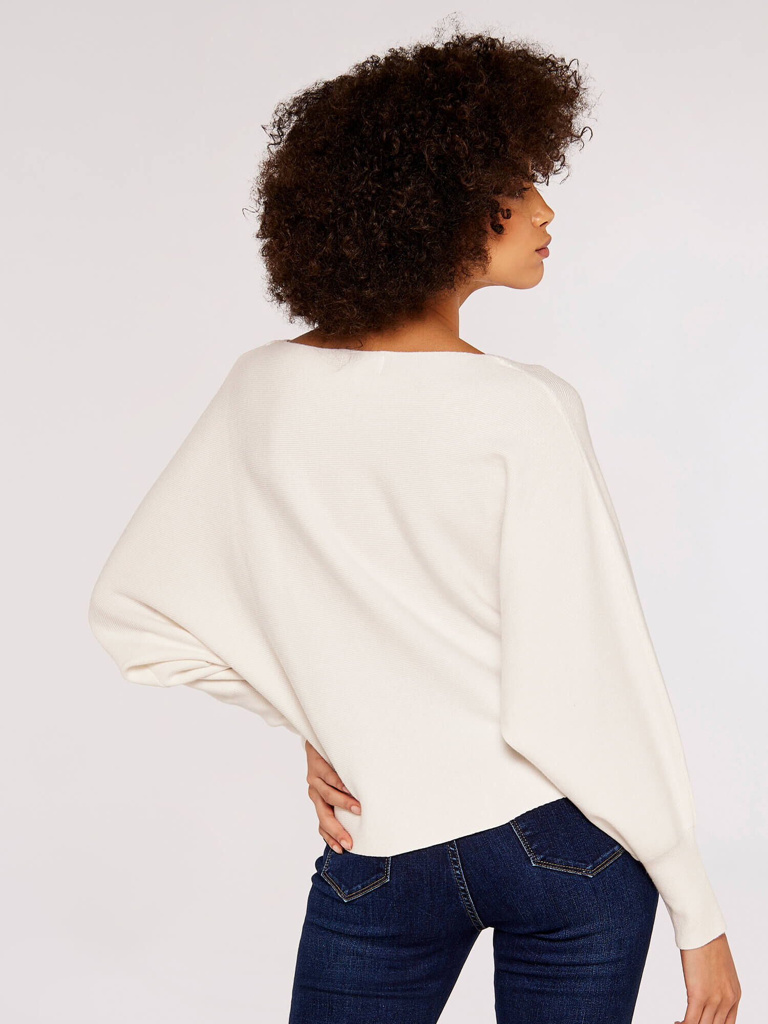Cropped top batwing jumper