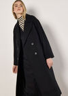 Oversized Tailored Boyfriend Coat, Black, large