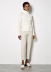 Turtle Neck Cable Front Jumper, Cream, large