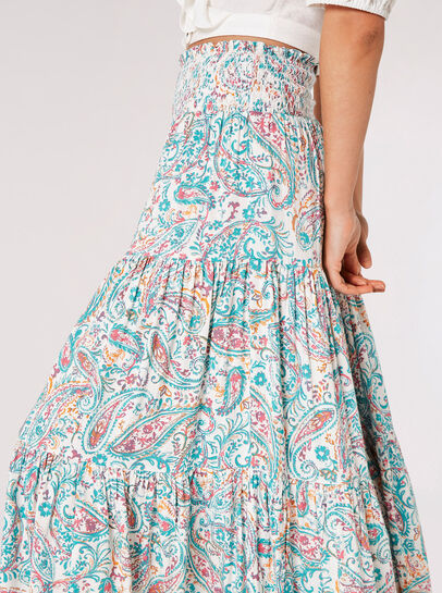 Paisley Tiered Maxi Skirt