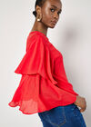 Layered Sleeve Top, Red, large