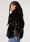 Short Opulent Fur Coat, Black, large
