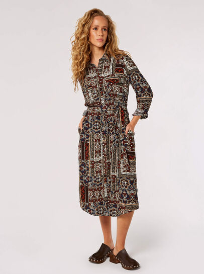 Ikat Patchwork Midaxi Dress