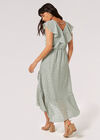 Irregular Spot Embroidered Wrap Midi Dress, Mint, large