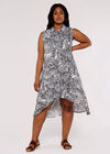 Curve Leaf High-Low Dress, Navy, large