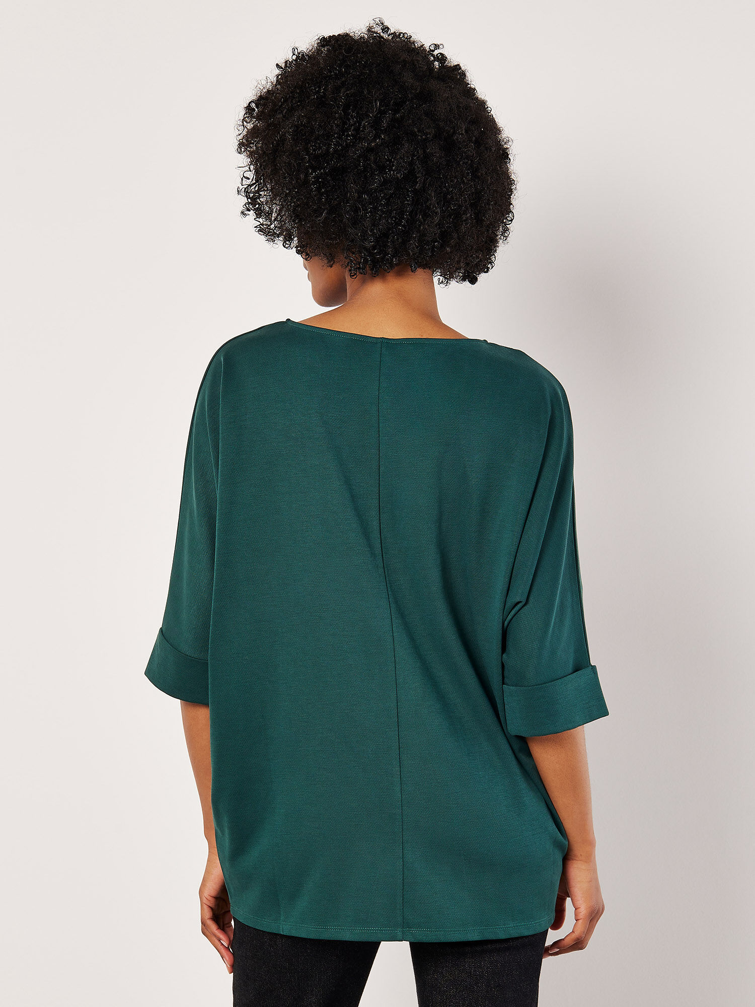 Jersey Knit Batwing Top Apricot Clothing