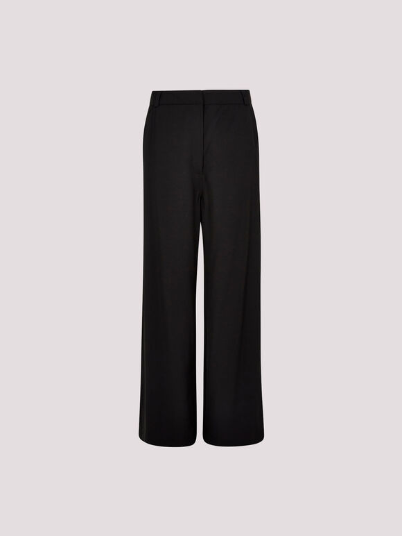 Tailored Straight-Leg Trousers, Black, large