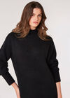 Chunky Knit Midi Dress, Black, large