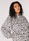 Curve Animal Print Midi Dress, Cream, large