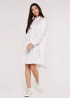 Tencel Oversized Shirt Dress, White, large