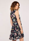 Floral Tiered Ruffle Dress, Navy, large
